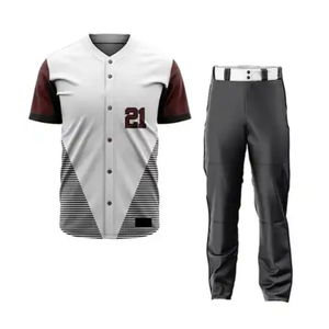 Ensemble d'uniformes de baseball avec logo brodé personnalisé pour hommes et service OEM Uniforme de baseball à manches courtes avec sublimation - Product Image 1