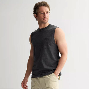 Custom Fashion Unisex Sport Muscle Tank Top Sportwear Gym Tank Tops para hombres Negro - Product Image 3