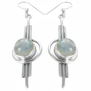 "925 Sterling Silver Moonstone <b>Crystal</b> Earrings for Women-Gift Option" - Product Image 2
