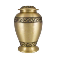 Magnifique urne de crémation en laiton gravée de fleurs, Design moderne, finition Antique, cendres funérailles, qualité supérieure, meilleure vente