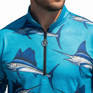 Ropa de Pesca para Bebés y Niños Pequeños, Protección Solar UPF 50+, Secado Rápido, Manga Larga, Cierre de 1/4, Camisetas de Spandex/Poliéster 180g - Product Image 3