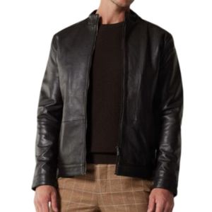 Veste en cuir suédé Marque de mode Veste polaire en cuir suédé de créateur Vestes de luxe d'hiver pour hommes - Product Image 5