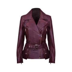 Vestes en cuir PU à col montant pour femmes au tarif de gros Nouveau style d'hiver Veste en cuir véritable à fermeture éclair pour femmes - Product Image 4