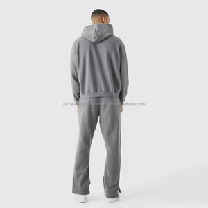 Ensemble de survêtement pour homme avec sweat à capuche à double fermeture éclair personnalisé 350 g/m², pantalon de survêtement en strass Freece, ensemble de 2 pièces, mode streetwear pour homme, taille plus - Product Image 2
