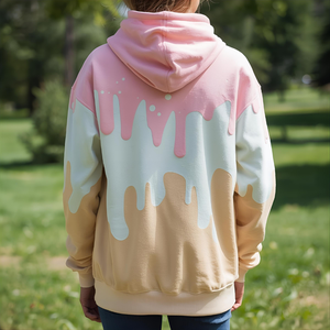Sudadera con capucha con estampado de goteo de helado, ropa de calle personalizada, jersey de lana con diseño OEM y opciones de etiqueta privada - Product Image 3