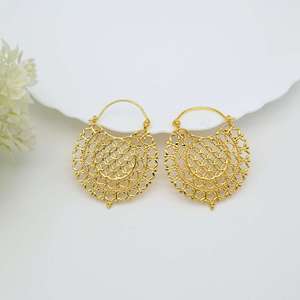 Moda 18K oro filigrana Mandala declaración étnica bohemio gota pendientes personalizados latón Boho dama de honor regalos - Product Image 5