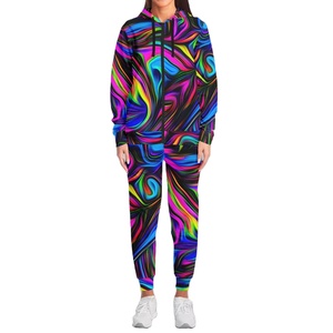2025 alta calidad diseño personalizado 2 piezas conjunto chándal sublimación hombres Jogging trajes de gran tamaño Full Zip Up chándales - Product Image 2