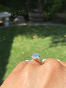 GRA certificado 2CT corte de pera Moissanite anillo 10K oro sólido Halo anillo de compromiso eternidad diamante anillo mujer moda joyería fina - Product Image 4