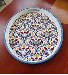 Handmade Premium Round Wooden Mandala <b>Tray</b> Decoupage Design Decorative Coffee Table Serving Platter Home Decor Kitchen Accessory - Product Image 2