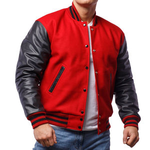Chaqueta de invierno universitaria de talla grande para hombre, logotipo personalizado, diseño de letras de béisbol, venta al por mayor, chaqueta rellena de algodón liso - Product Image 1