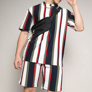 Conjunto de Camiseta y Pantalones Cortos Personalizados para Hombre, Talla Grande, Tela de Rizo Informal, 100% Algodón, Secado Rápido, Transpirable, Sólido, de Alta Calidad para Verano - Product Image 1