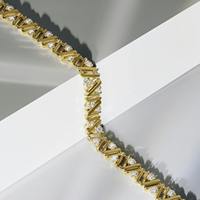Pulsera de tenis elegante y delicada para mujer Tishya Diamond, de plata de ley 925 con baño de rodio, con moissanita de corte brillante, 15g