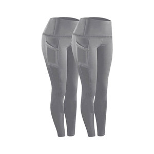 Leggings de yoga femmes taille élastique XL pantalons de sport Logo personnalisé Spandex matériel poches - Product Image 3