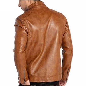High-Quality <b>Men</b> Leather <b>Jackets</b> Best Design Customized for Winter Thick & Summer Thin Wear Washable <b>Short</b> Leather <b>Jackets</b> - Product Image 2