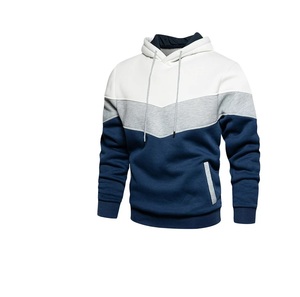 Wholesale Sky Men's 300 GSM Cotton <b>Fleece</b> Hoodie Solid Color Pull-Over Embroidered Sports <b>Jacket</b> with Hood for Autumn Season - Product Image 1