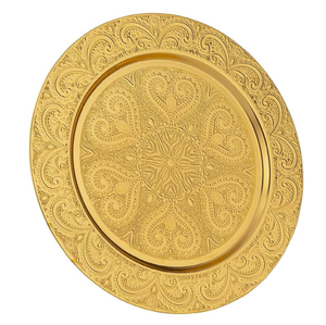 Assiette de service au design élégant pour la maison, l'hôtel, le restaurant et la vaisselle, assiette de service en métal argenté, assiette de présentation - Product Image 6