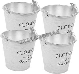 Seaux à fleurs galvanisés de ferme rustique seau en métal avec poignée de transport seau galvanisé vintage - Product Image 1