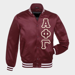 Broderie personnalisée Fraternité grecque Lettre Sorority Applique logo Satin Veste Baseball Bomber 90s Veste veste universitaire - Product Image 2