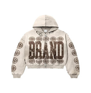 Dernier design personnalisé 100% coton éponge française de haute qualité épais pull vintage en détresse délavé au soleil - Product Image 3