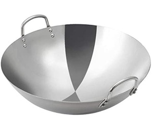 Hecho a mano respetuoso con el medio ambiente al por mayor de acero Kadai utensilios de cocina indio Kadai con mango para el hogar restaurante cocina - Product Image 1