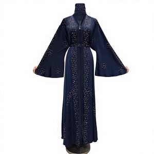 Nueva Abaya Clásica Hecha a Mano por Diseñadores de Moda Meera 2026, Abaya Larga con Cuentas para Mujer, Estilo Modesto - Product Image 1