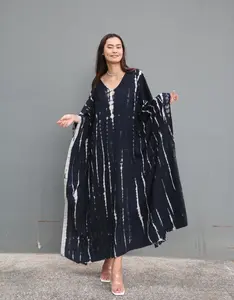 Summer Vacation Long <b>Abaya</b> Tie Dye Kaftan Natural Hand Dyed Loose Beachwear Rayon Fabric Kaftan - Product Image 3