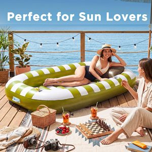 Hot Sale <b>Inflatable</b> Pool Lounger <b>Float</b> with Water Sprinkle Adult Floating Sun Tan Bed Blow Up Raft Water Mat with Pillow Gifts - Product Image 5