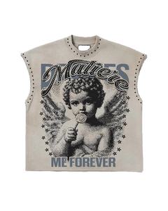 Camiseta sin mangas unisex de punto estilo punk Y2K personalizada, holgada, estética de verano, Harajuku, gótica urbana, informal, para playa - Product Image 2