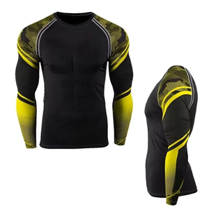 Plain Digital Sublimation <b>Printed</b> Breathable Anti-UV UPF50+ Washed Long Sleeve MMA Rushguard Unisex Highly Flexible Quick Dry - Product Image 2