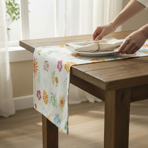 Luxury Cotton <b>Tablecloth</b> Floral Pattern Customizable <b>Square</b> Shape Eco-Friendly Washable Durable Elegant Dining Sustainable Home - Product Image 5