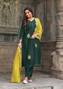 Chanderi <b>Kurtis</b> with Handcrafted Thread Design Indian & Pakistani Casual & Party Wear - Product Image 6