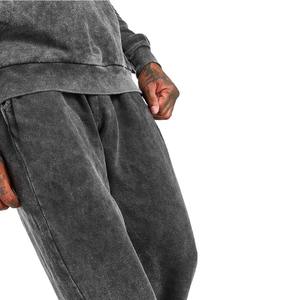 MOVATEXTILES Ensemble survêtement vintage personnalisé en détresse et délavé à l'acide pour hommes Ensemble sweat à capuche et pantalon de survêtement unisexe pour adultes - Product Image 3