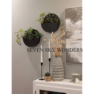 Pots de fleurs suspendus en métal antique vintage Design classique Jardinière en métal pour la maison Tenture murale avec couleur noire Arrivée chaude - Product Image 5