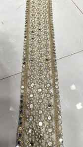 Cordones de khat bordados a mano hechos a medida con diseños florales y en nueve colores para vestidos de novia y para reventa. - Product Image 4