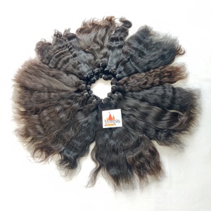 Extensiones de cabello humano de onda profunda de color natural sin procesamiento de paquete vietnamita virgen de templo 100% alineado con cutícula al por mayor - Product Image 5