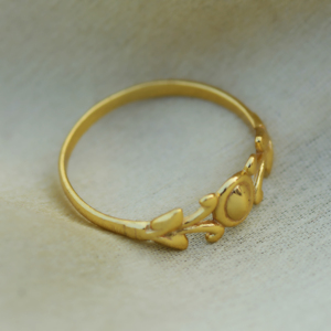 Dainty Floral Ring Brass Jewelry for Women 18k Gold Plated Minimalist <b>Leaf</b> Design Wholesale Rings - Product Image 3