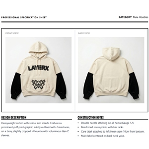 Sweat à capuche pour homme, poids lourd, 500 g/m², en molleton de coton, velours, manches brodées, graphique en strass, coupe ample, pull, écologique, vente en gros - Product Image 6