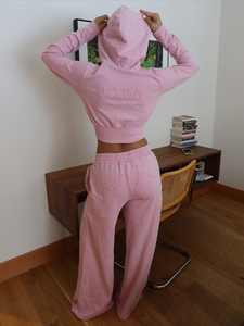 Chándales de mujer 2025, trajes con logotipo personalizado, ropa de dos piezas para mujer, pantalones de chándal con capucha de algodón, conjuntos de chándal para mujer - Product Image 6