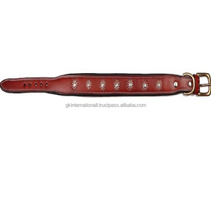 Eavy-collar de perro de cuero acolchado suave para todas las razas, con hebilla de latón ajustable y anillo - Product Image 6
