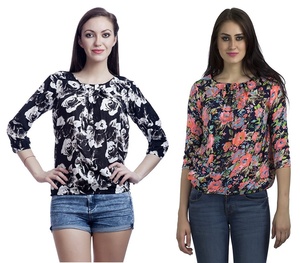 Blusas de Gasa con Estampado Floral para Mujer, Ropa Casual, Ecológicas y Transpirables - Product Image 1