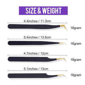 Meilleures ventes Pince à épiler à pointe en fibre personnalisée à 90 degrés Outils d'extension de cils - Product Image 4