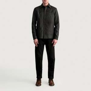 Camisa Premium de Cuero Marrón Desgastado para Hombre Bronco - Product Image 4