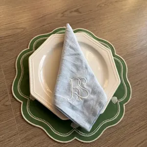 Serviettes <span class=keywords><strong>de</strong></span> <span class=keywords><strong>table</strong></span> <span class=keywords><strong>de</strong></span> <span class=keywords><strong>mariage</strong></span> personnalisées en lin 100% coton, broderie monogramme, logo personnalisé, couleurs et styles, <span class=keywords><strong>serviette</strong></span> <span class=keywords><strong>de</strong></span> <span class=keywords><strong>table</strong></span> <span class=keywords><strong>de</strong></span> <span class=keywords><strong>mariage</strong></span> - Product Image 5