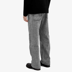 กางเกงยีนส์เอวสูงทรงวินเทจสำหรับผู้ชาย สไตล์ลำลอง เหมาะสำหรับใส่เที่ยวเล่นและออกกำลังกาย ผลิตแบบ ODM - Product Image 4