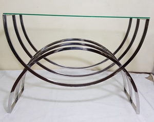 Mesas de consola de doble curva utilizadas para tocador de espejo y como decoración del hogar y producto de utilidad disponible en varios acabados y tamaños - Product Image 5