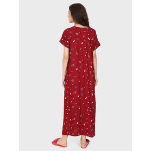 Camisón Largo Informal de Rayón Estampado para Mujer Evolve, Ropa de Dormir Súper Cómoda con Cintura Elástica y Cierre de Cordón, Talla XL para Verano - Product Image 6