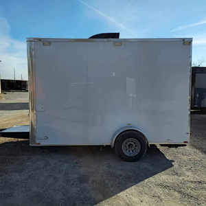 7' X 12' White Towable Food Trailer for Event Catering Mobile <b>Bar</b> for Snack Factories and Wineries Made From Corn - Product Image 1