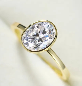 Bague en argent sterling 925, forme ovale, diamant Moissanite, cadeau pour fiançailles - Product Image 3