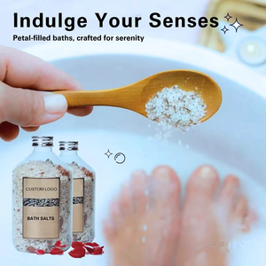 Bain relaxant OEM Spa ensemble avec lavande parfumée jasmin rose sel de bain fleurs de sel d'Epsom aux herbes pour usage corporel prix bon marché - Product Image 4