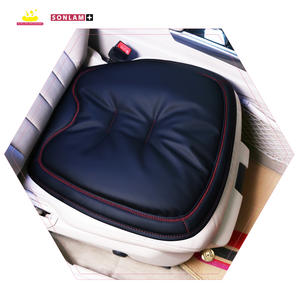 Coussins de siège de voiture universels en cuir Coussin de siège de conducteur de voiture souple et imperméable de luxe Rangée avant et arrière Noir de couleur rouge - Product Image 2